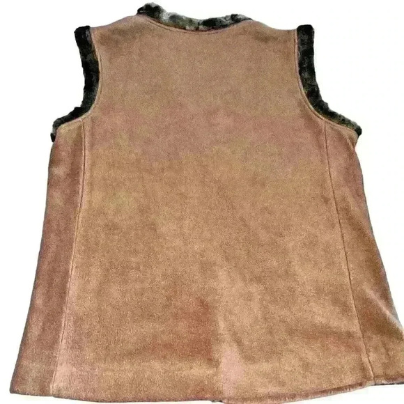 VTG Bob Mackie Wearable Art Sz M Fleece Vest Embroidered Feathers Boho Chic - Picture 2 of 14